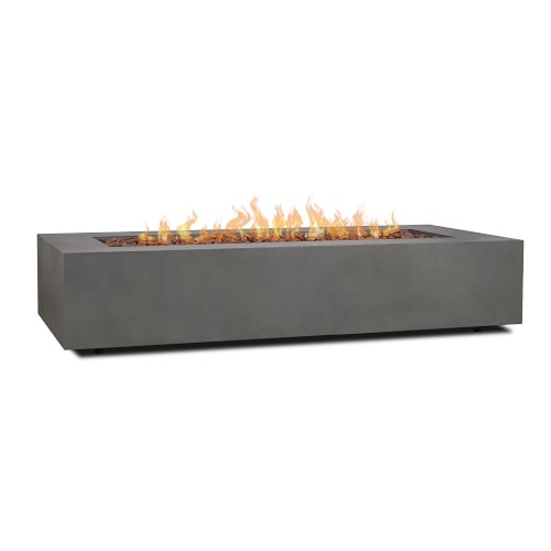 Aegean 70" Rectangle Gas Fire Table, Weathered Slate - Image 0