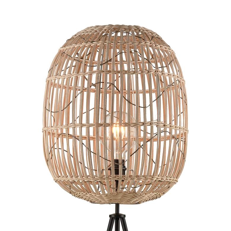 Cold Spring Tripod Floor Lamp, Oil-Rubbed Bronze & Rattan - Image 2