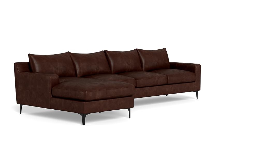 Sloan Leather 4-Seat Left Chaise Sectional - Image 1