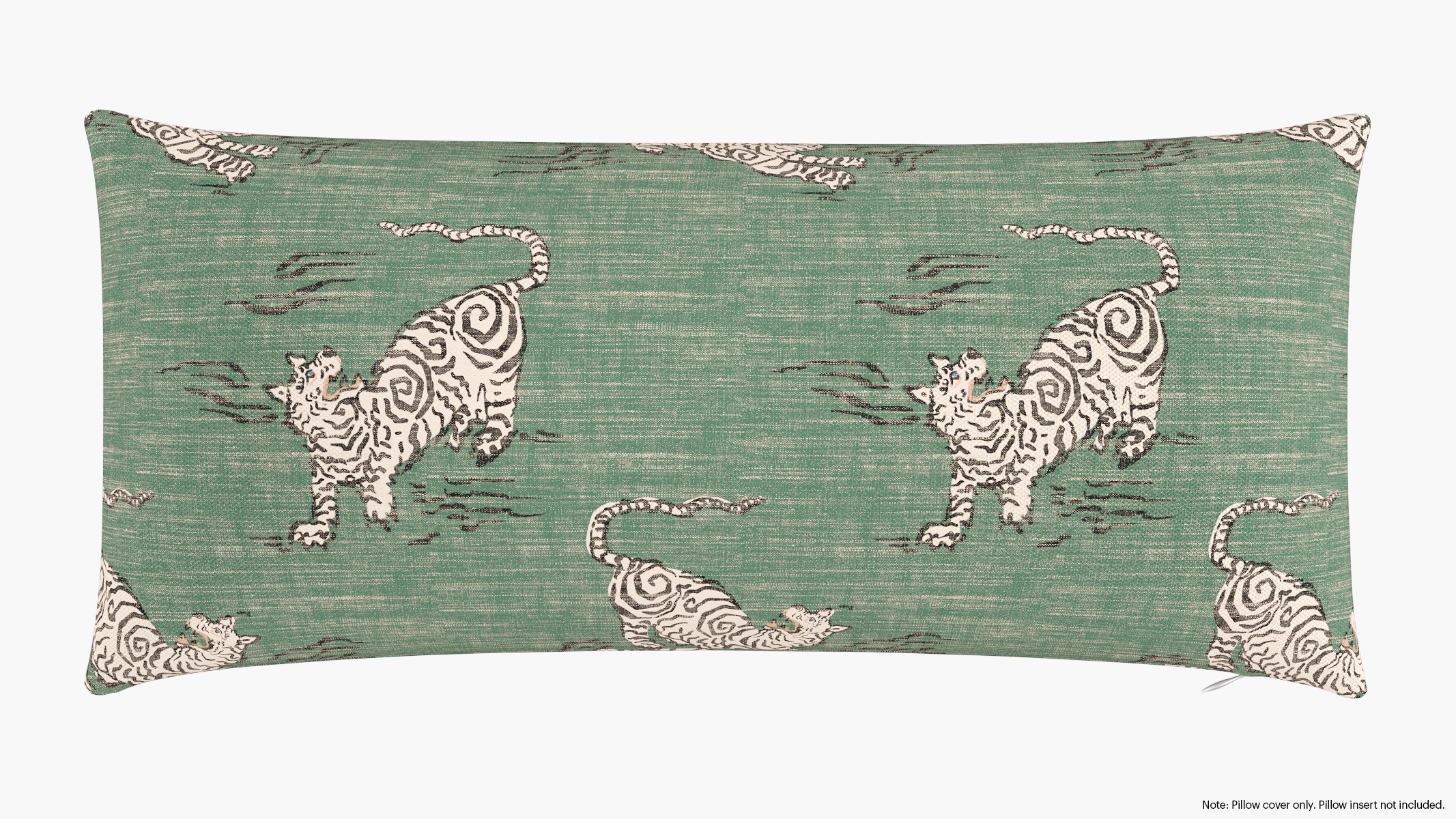 Throw Pillow Cover 14" x 30", Emerald Tigresse, 14" x 30" - Image 0