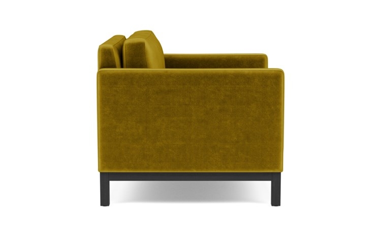 Jasper Accent Chair with Yellow Citrine Fabric and Matte Black legs - Image 2