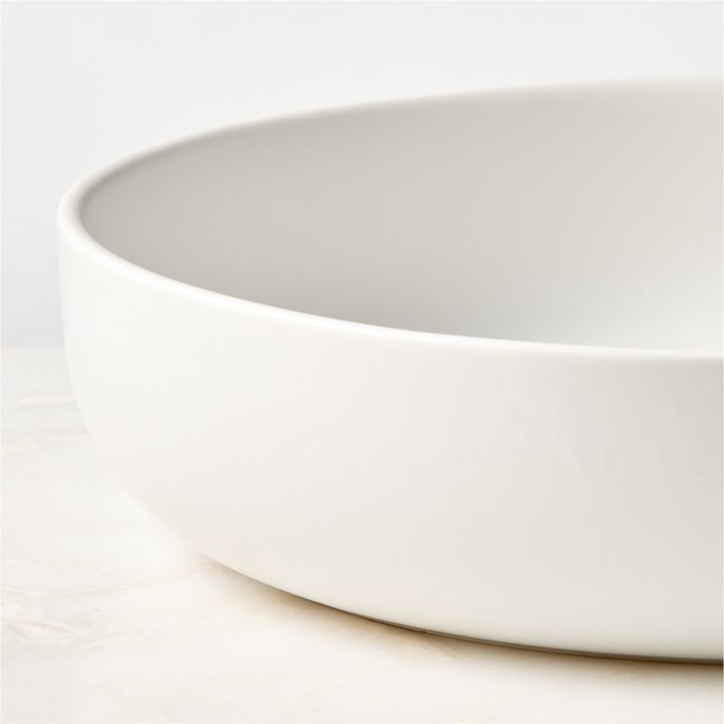 Mori Matte White Low Serving Bowl - Image 2