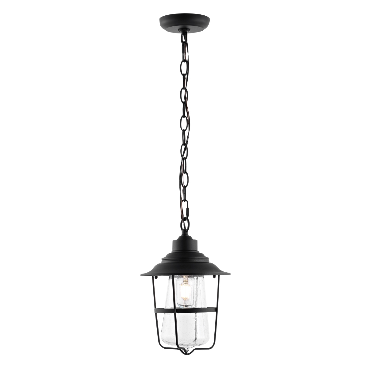 Penber 8.5" Outdoor Pendant - Black - Safavieh - Image 4