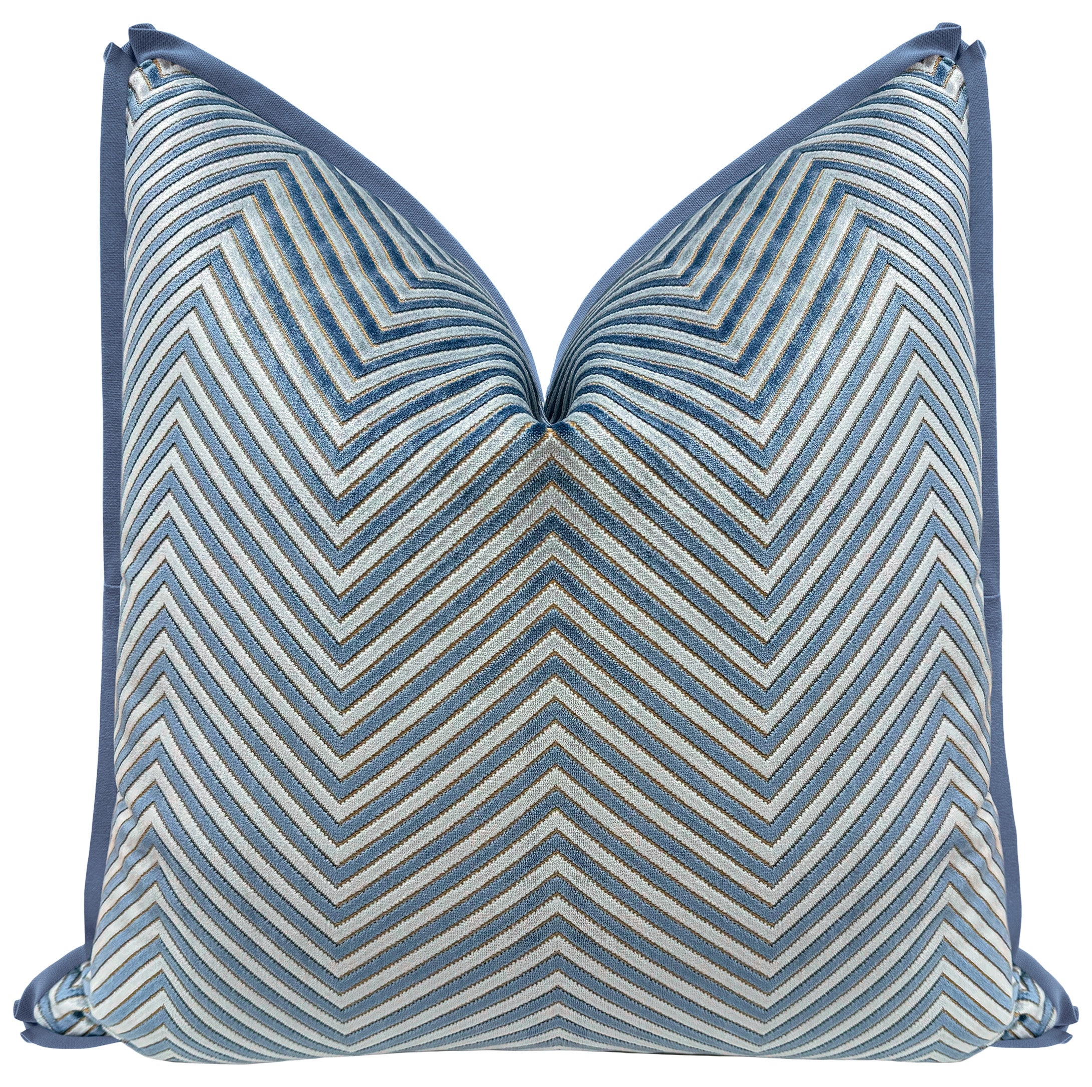 ZARA CUT VELVET // CAPRI BLUE | LDC - 20" X 20" / BUTTERFLY FLANGE / Capri Blue - Image 0