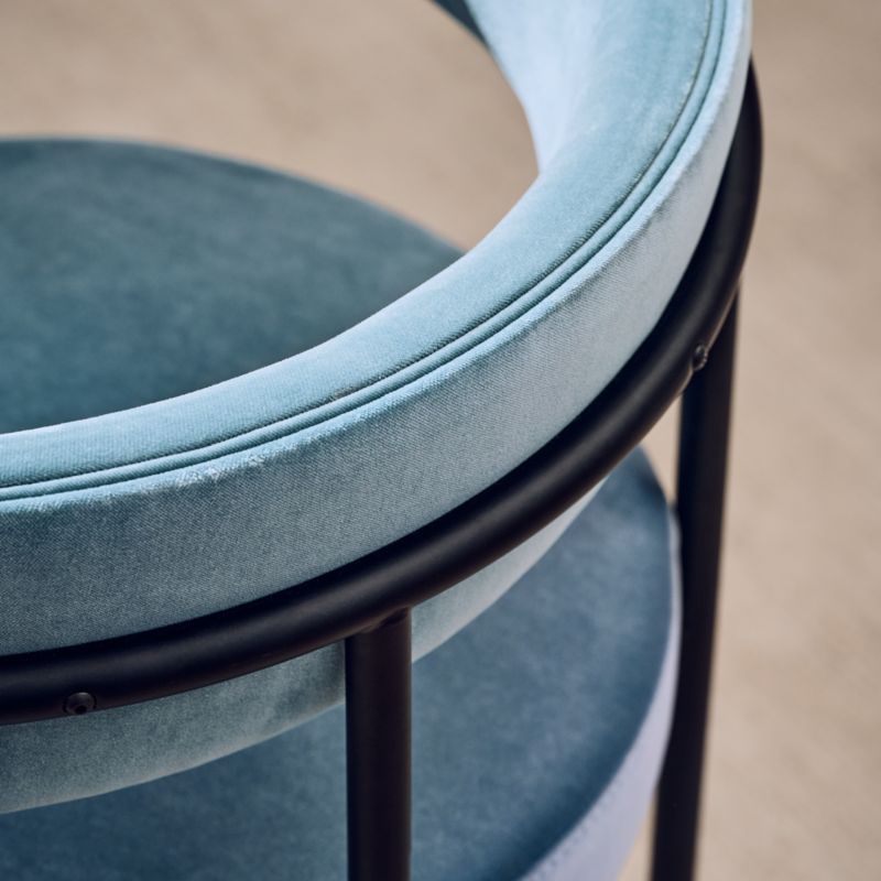 Inesse Iced Blue Velvet Dining Chair - Image 7