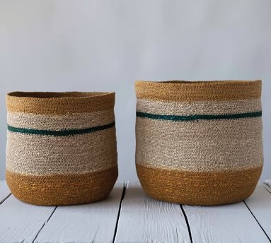 Tatum Striped Seagrass Baskets, Set of 2 - Image 1
