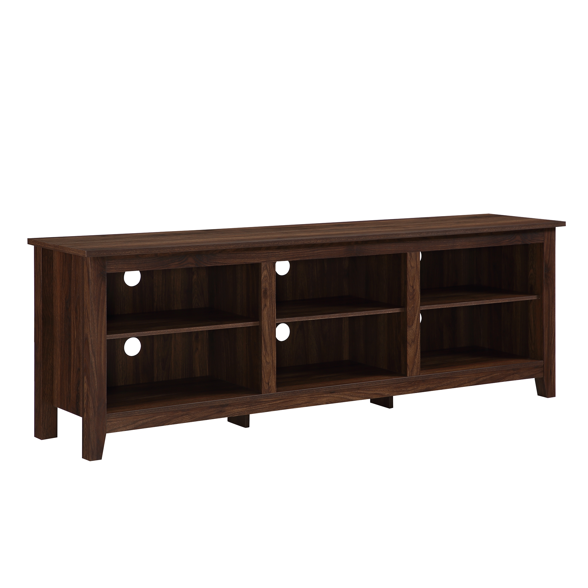 Essential 70" Rustic Wood TV Stand - Dark Walnut  - Image 0
