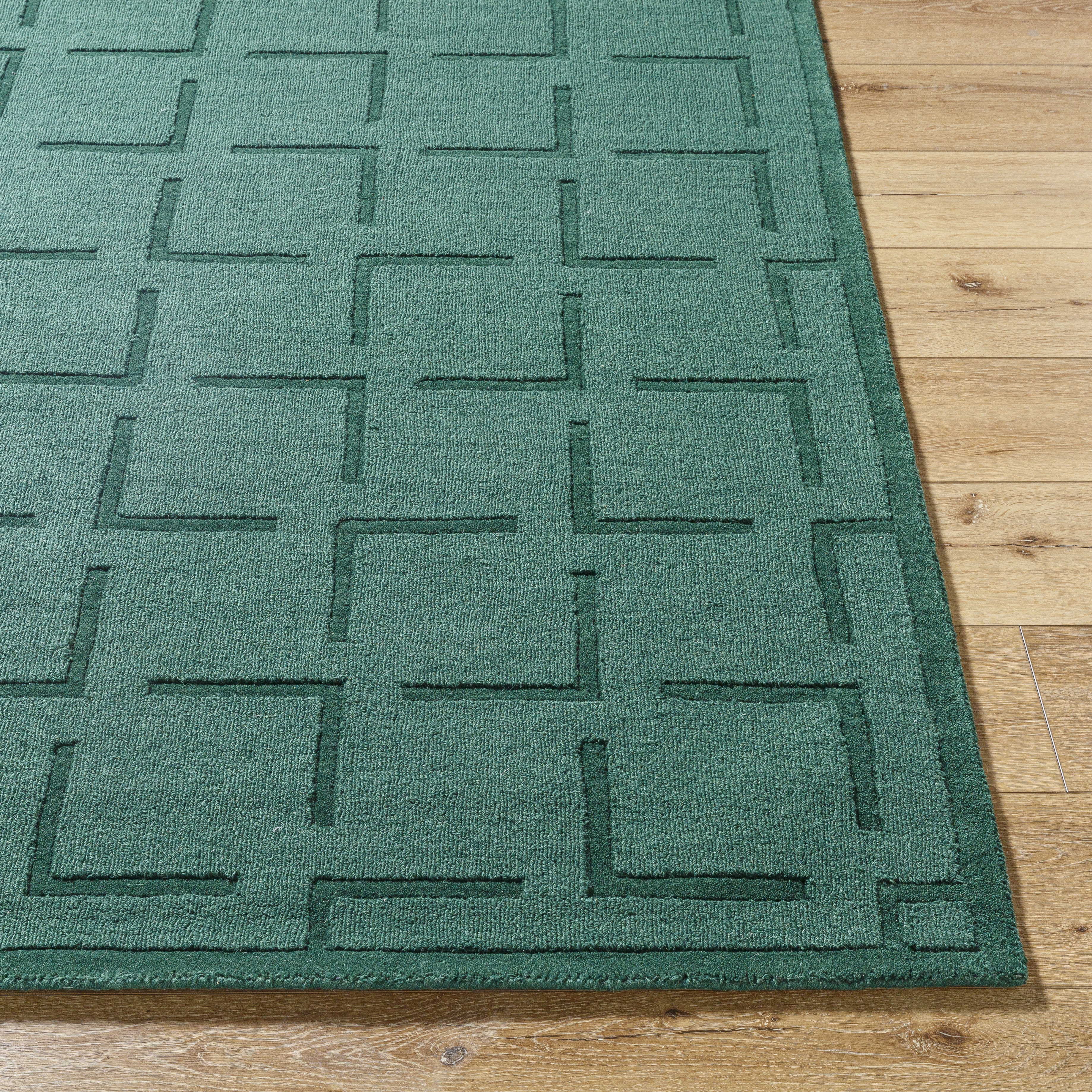 Mystique Green Indoor 5' x 7'6" Handmade Rug - Image 1