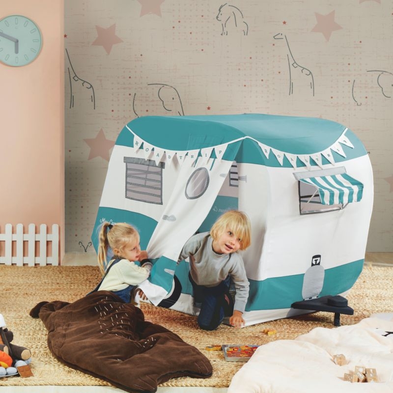 Wonder & Wise by Asweets Blue Road Trip Camper Kids Canvas Playhouse - Image 1