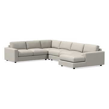 Urban Sectional Set 09: Left Arm 2 Seater Sofa, Corner, Armless 2 Seater, Right Arm Chaise, Down Blend, Performance Twill, Dove, Concealed Supports - Image 0