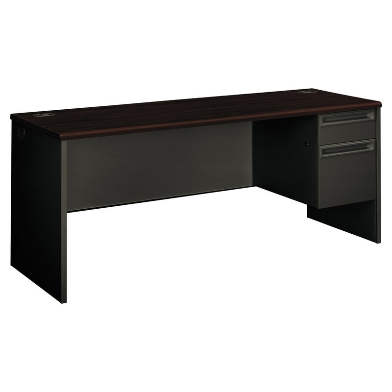 38000 Series Desk Finish: Mahogany/Charcoal, Orientation: Right - Image 0