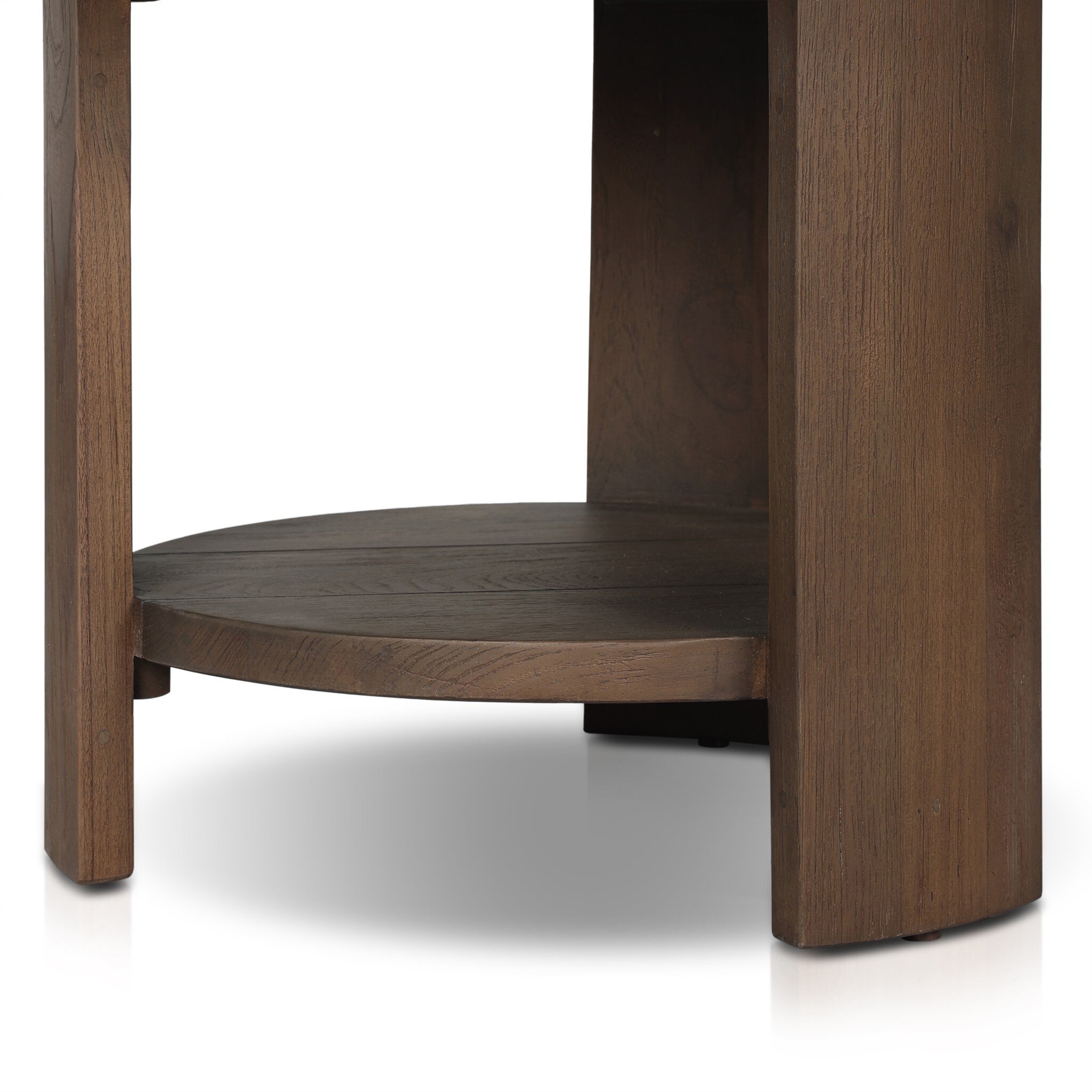 Roca Outdoor Round End Table - Stained Heritage Brown-FSC - Image 7