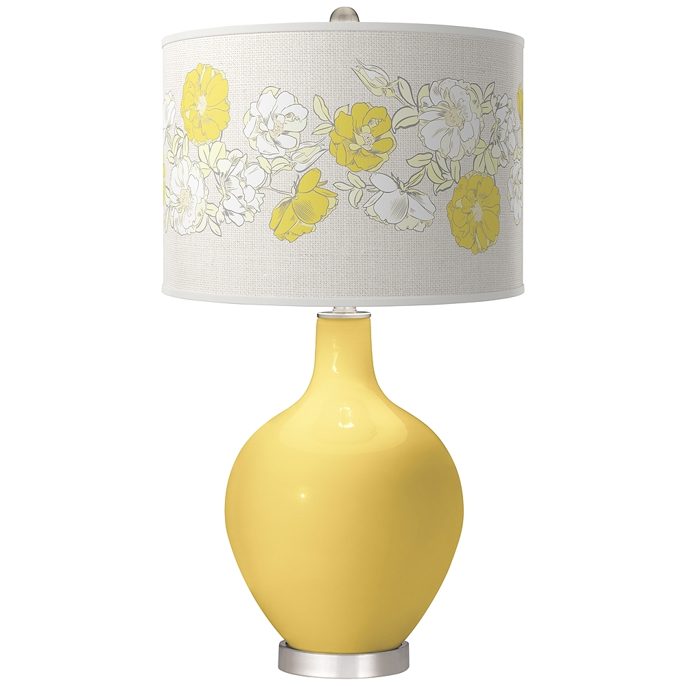 Color Plus Ovo 28 1/2" Rose Bouquet Shade Daffodil Yellow Table Lamp - Image 0