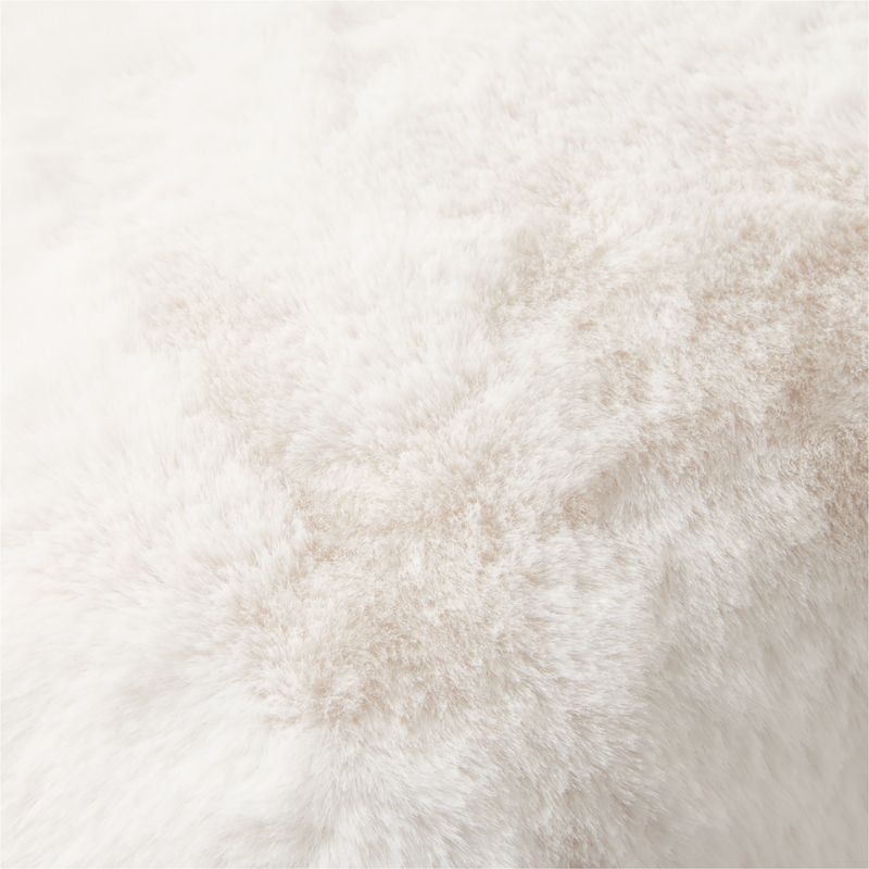 Astor Warm White Faux Fur Throw Pillow with Feather Down Insert 20"x20" - Image 1