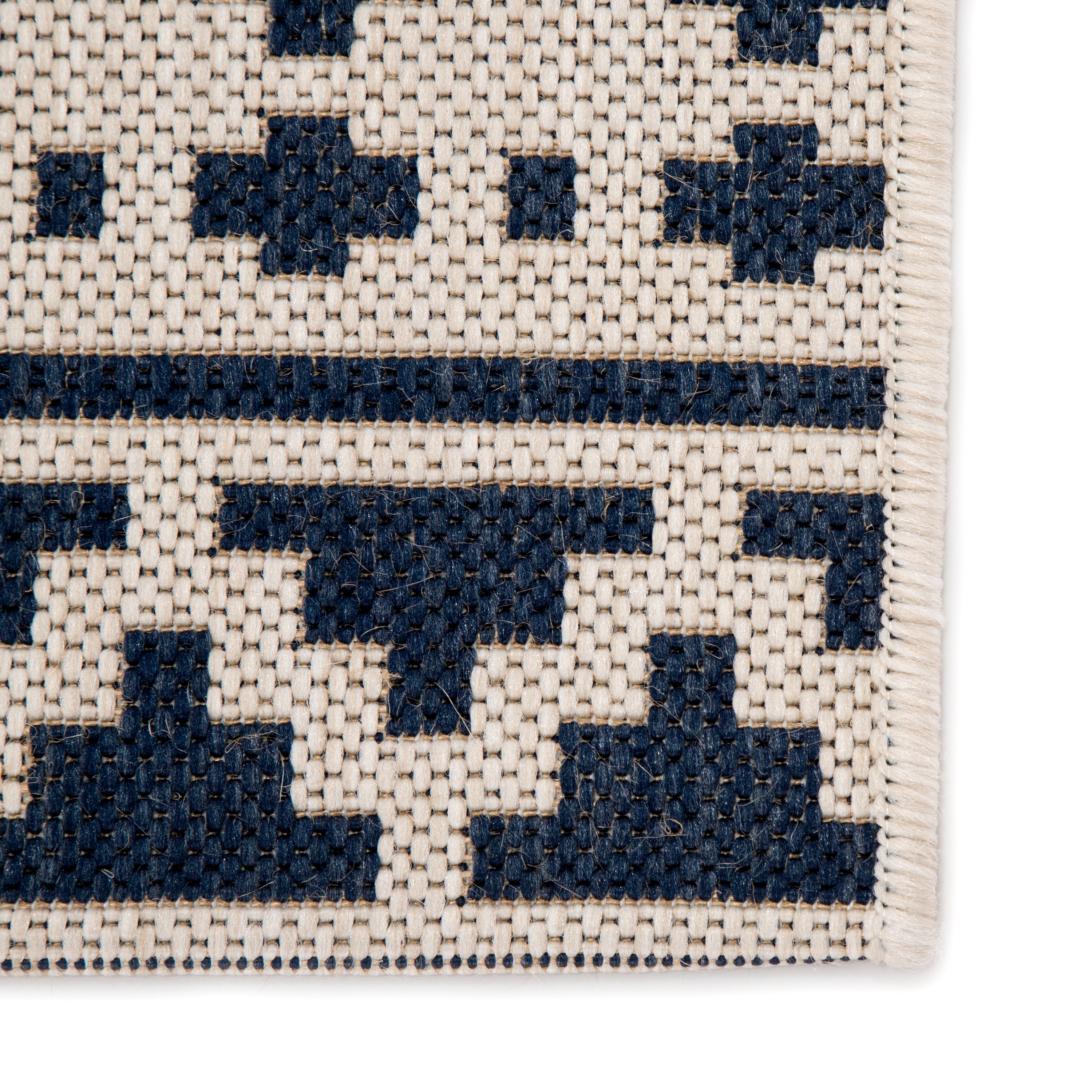 Killick Indoor/ Outdoor Tribal Blue/ Ivory Area Rug (8'9"X12'5") - Image 3