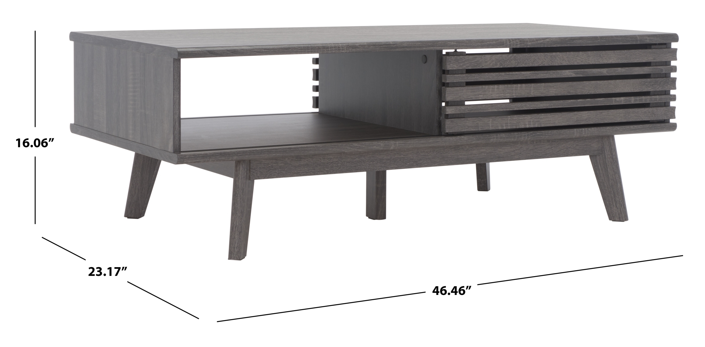 Rori 2 Door Coffee Table - Distressed Black - Safavieh - Image 7