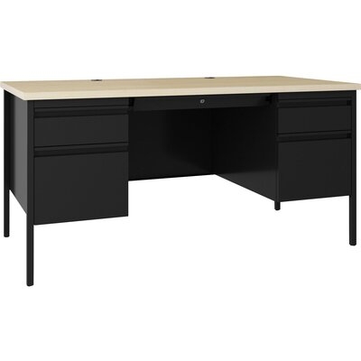 Lorell Fortress Maple Top Double-Pedestal Desk - Image 0