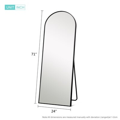 Arch Floor & Full Length Black Framed Wall Mirror - Image 0