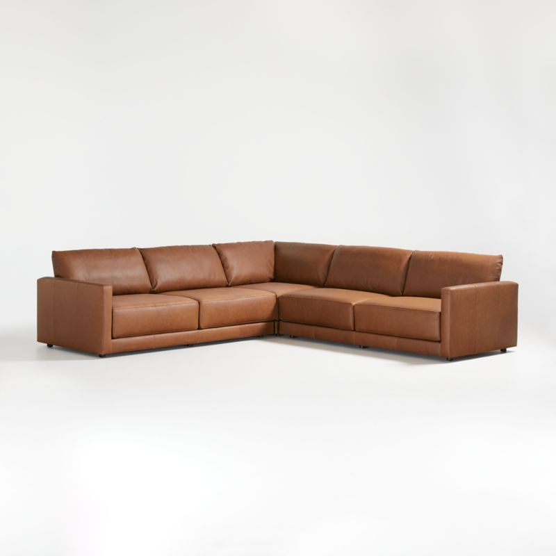 Gather Leather 3-Piece Sectional Sofa - Image 2