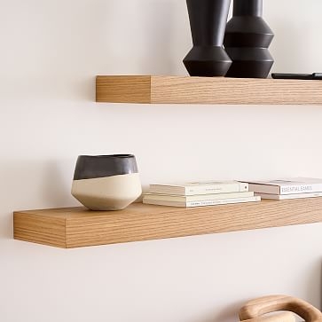 Volume (60"x 8"D) Floating Shelf, Oak - Image 1