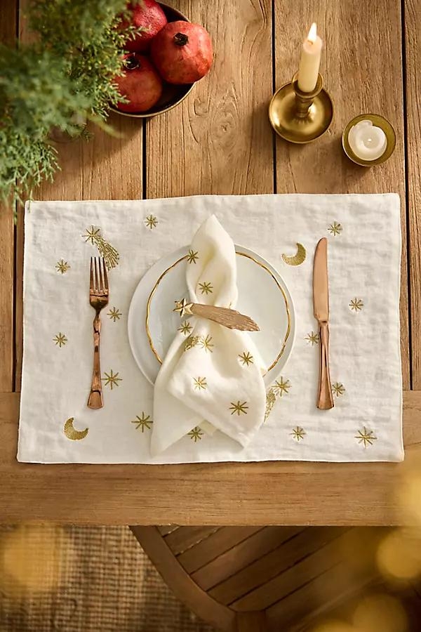 Celestial Embroidery Linen Placemat - Image 0