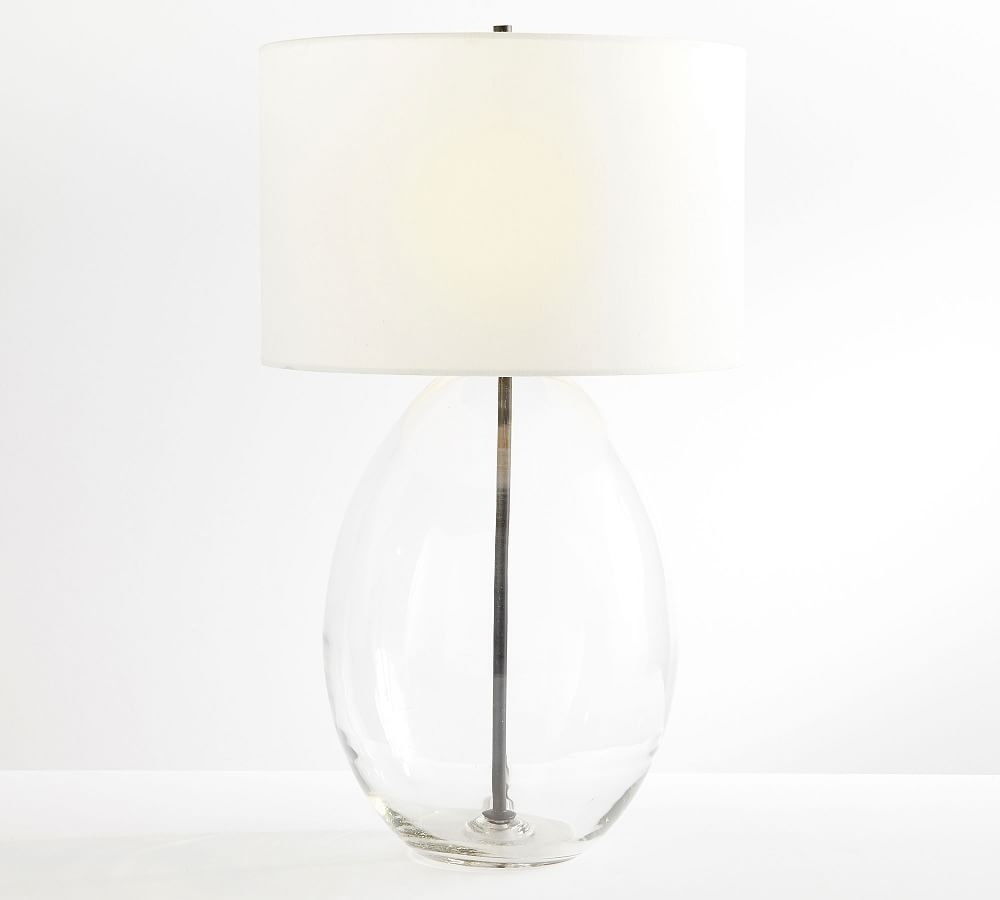 Bennett Recycled Glass Table Lamp, Bronze, Large with XL White SS Gallery Shade - Image 0
