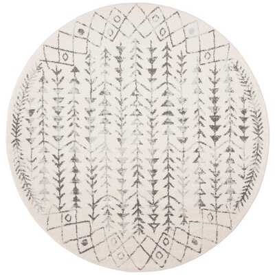 Renninger Southerwestern Ivory/Gray Area Rug Round 6'7" - Image 0