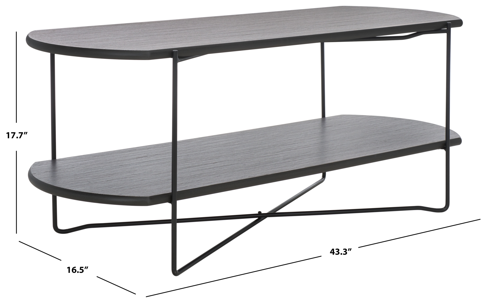 Marlee Coffee Table - Dark Grey Oak / Black - Safavieh - Image 6