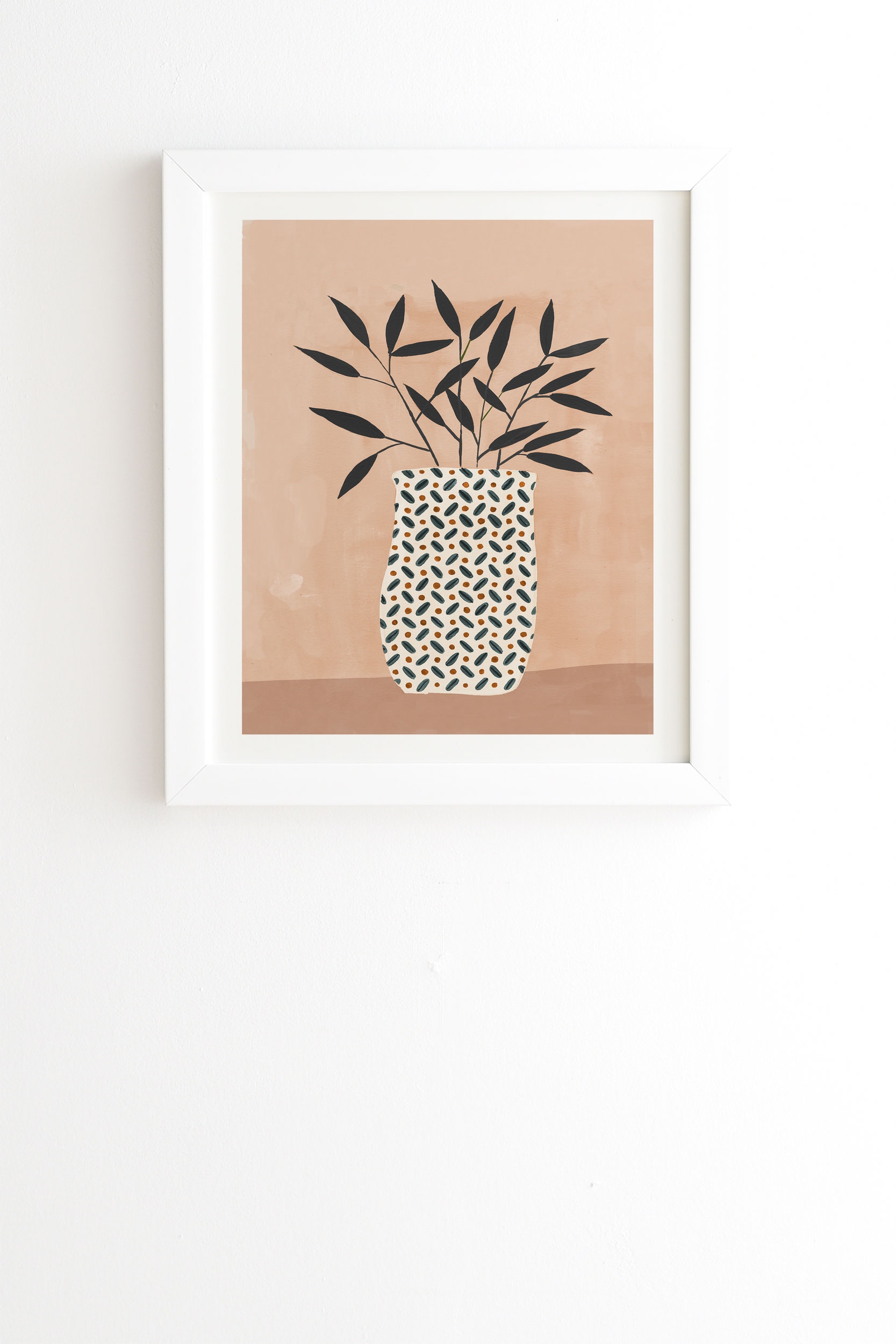 Odin Vase by Megan Galante - Framed Wall Art Basic White 30" x 30" - Image 1