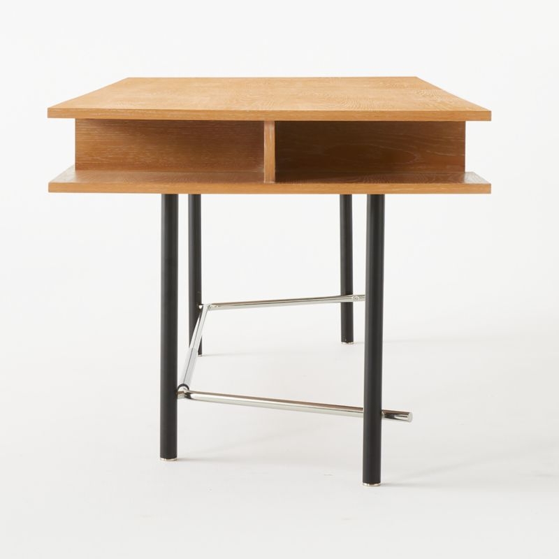 Portofino 87" Cerused White Oak Wood Desk by Gianfranco Frattini - Image 6