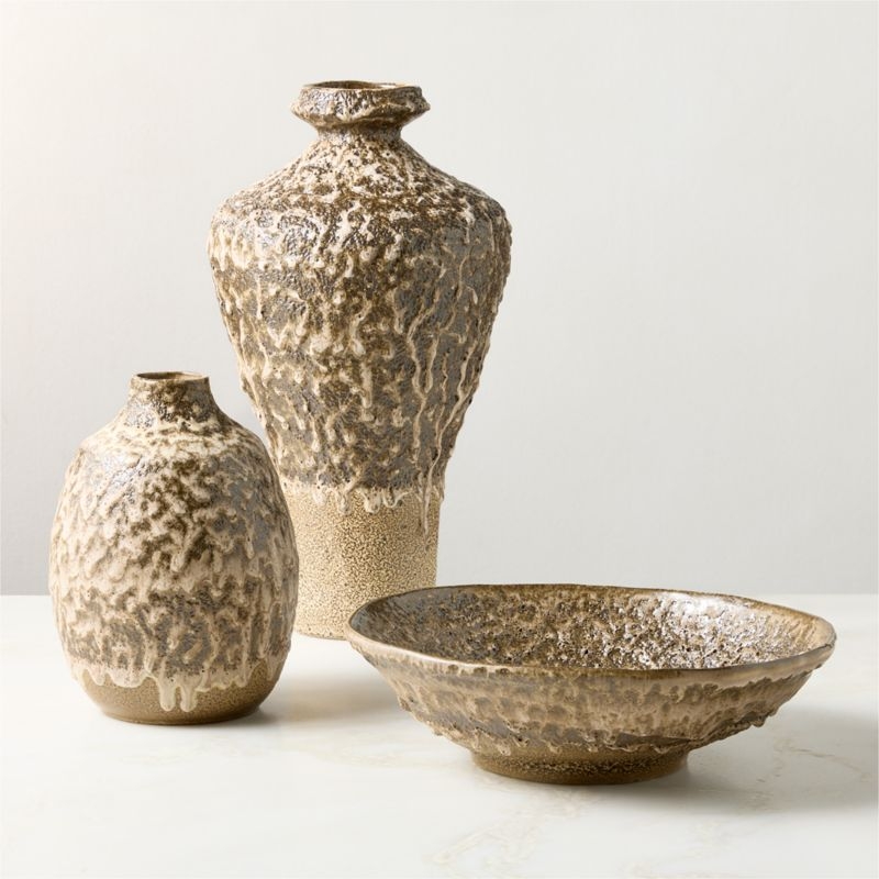 Rosalia Brown Ceramic Vase Small with Reactive Glaze - Image 8