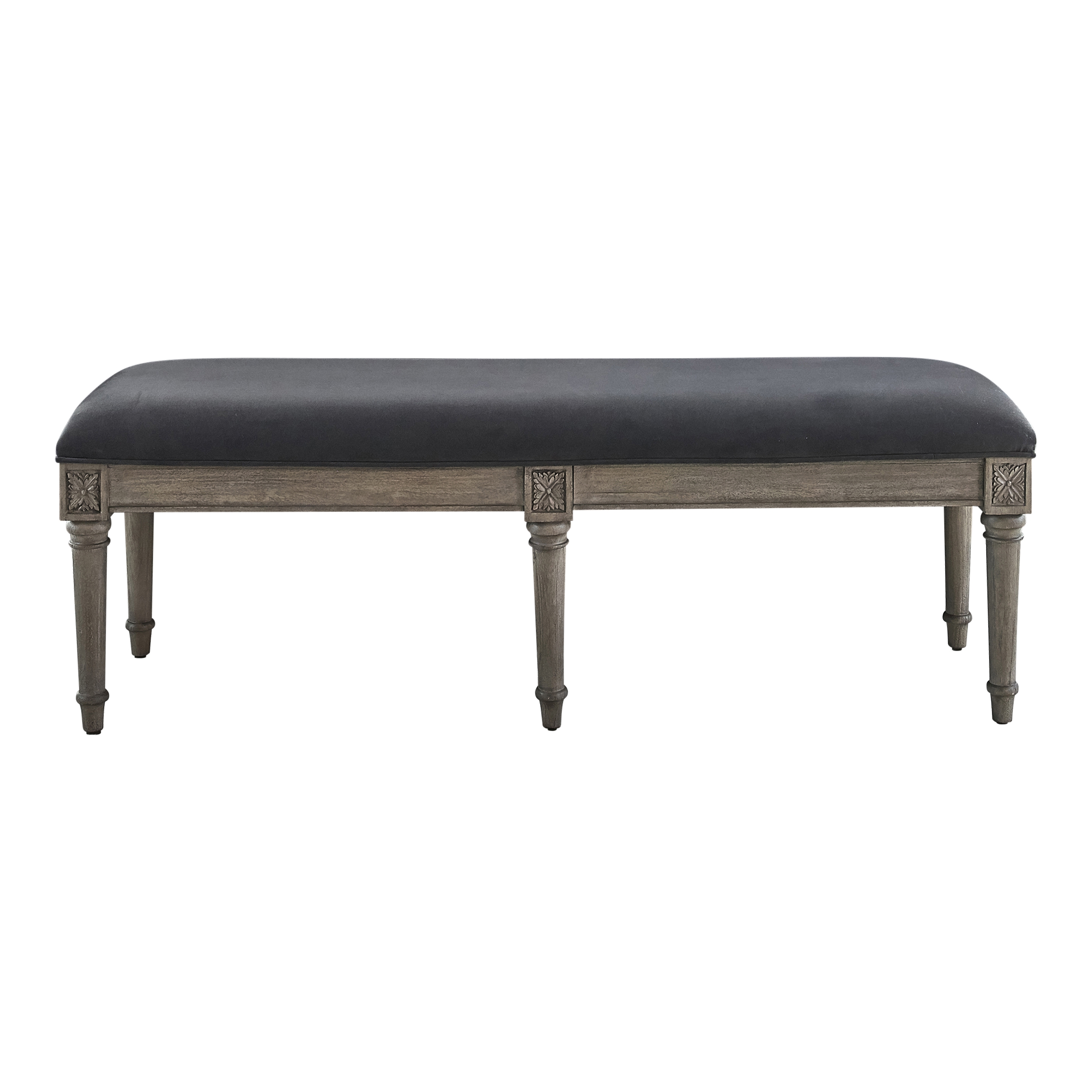 Alderwood Upholstered Bench French Grey - Image 1