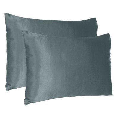 Gray Dreamy Set Of 2 Silky Satin Queen Pillowcases - Image 0