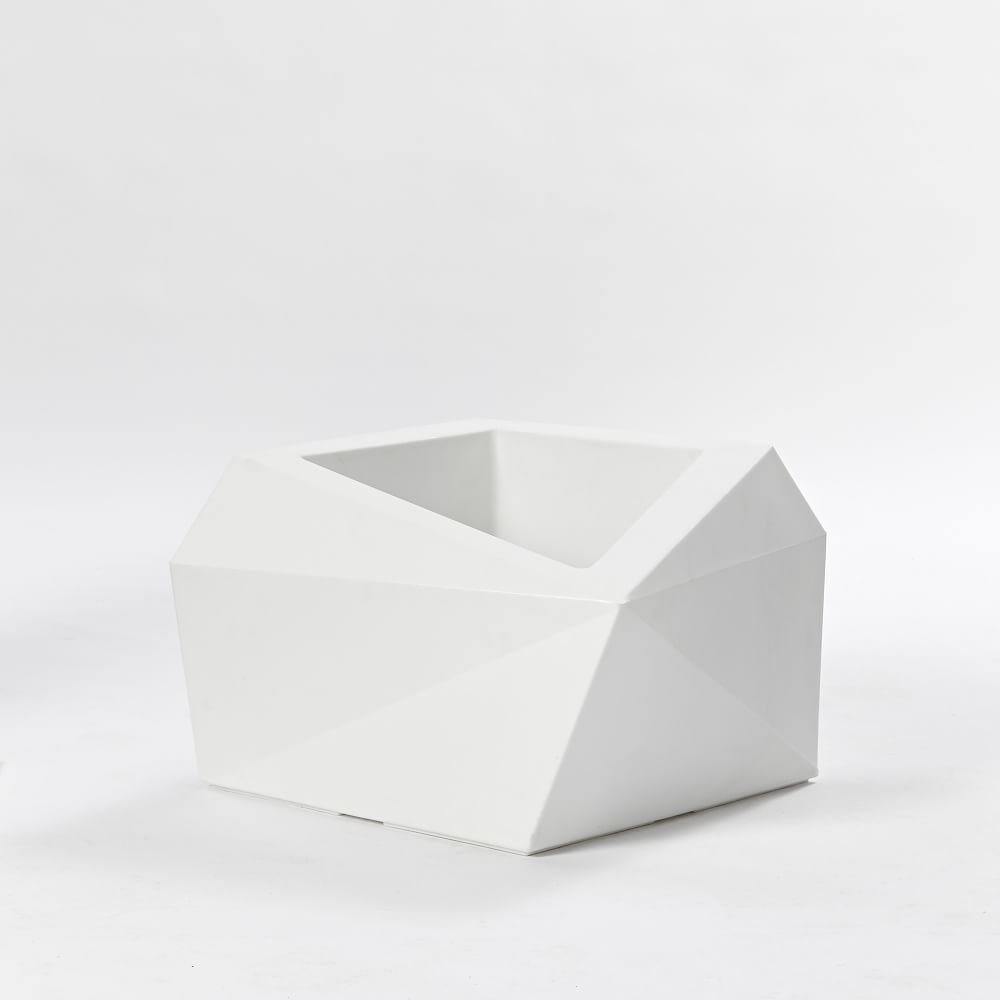 Origami Planter, Short, 23"SQ x 14.5"H, White - Image 0