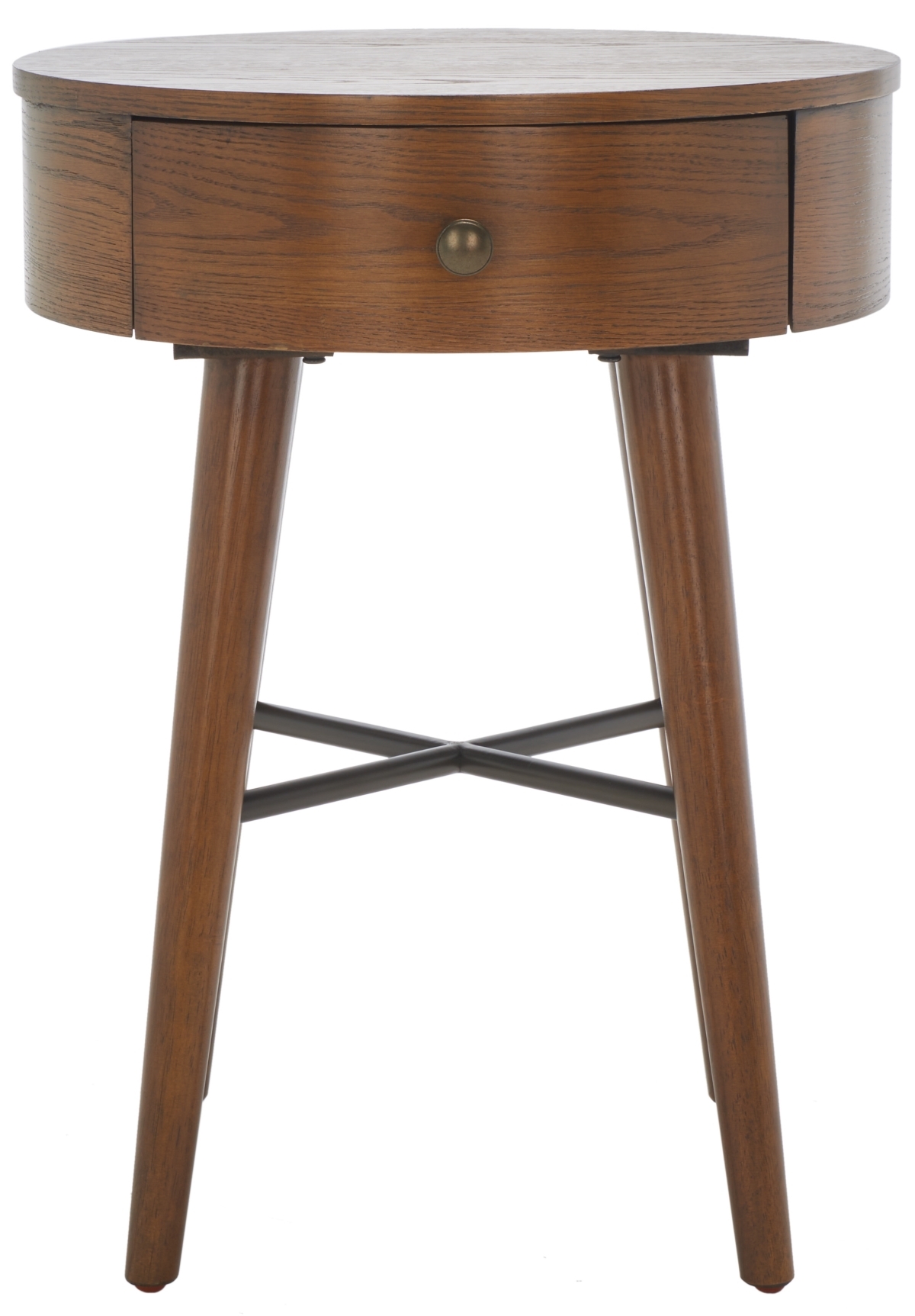 Scully 1 Drawer Nightstand - Medium Oak / Antique Gold - Safavieh - Image 0