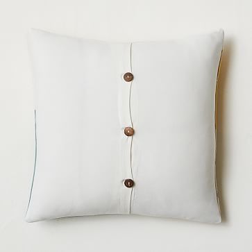 Crewel Balancing Shapes Pillow Cover, Blue Teal, 18"x18" - Image 3