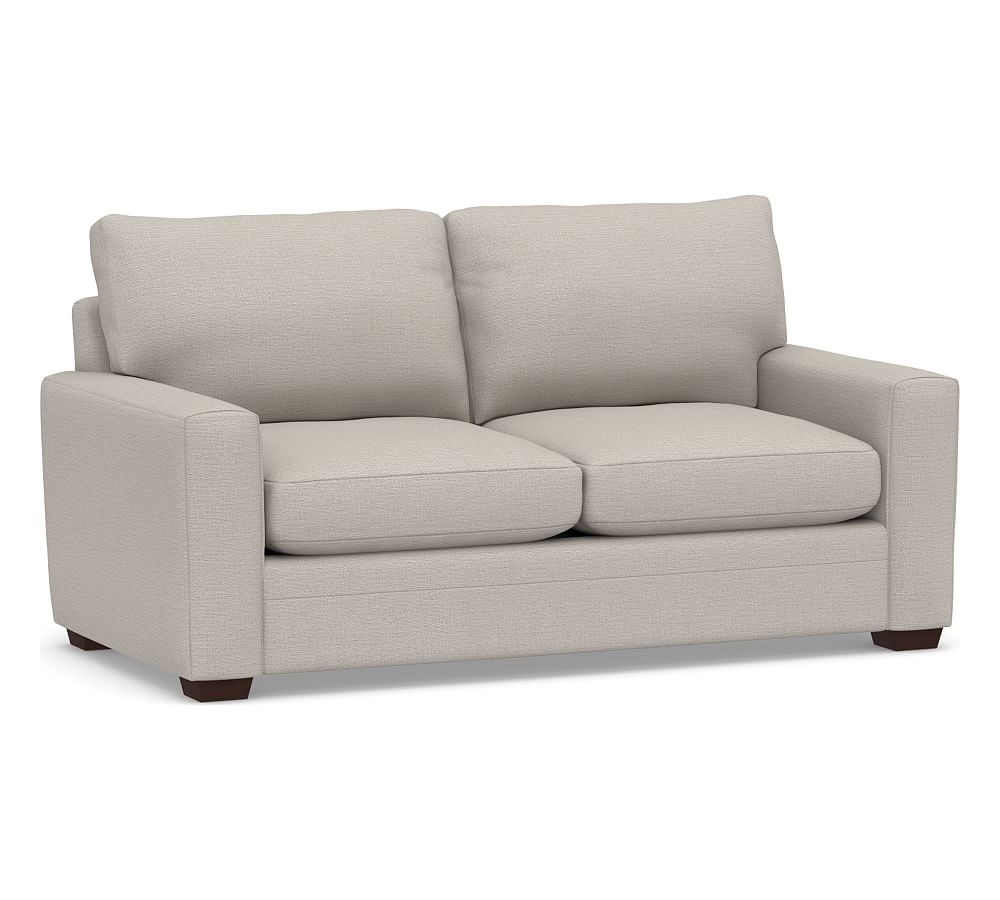 Pearce Modern Square Arm Upholstered Sofa 76", Down Blend Wrapped Cushions, Chunky Basketweave Stone - Image 0