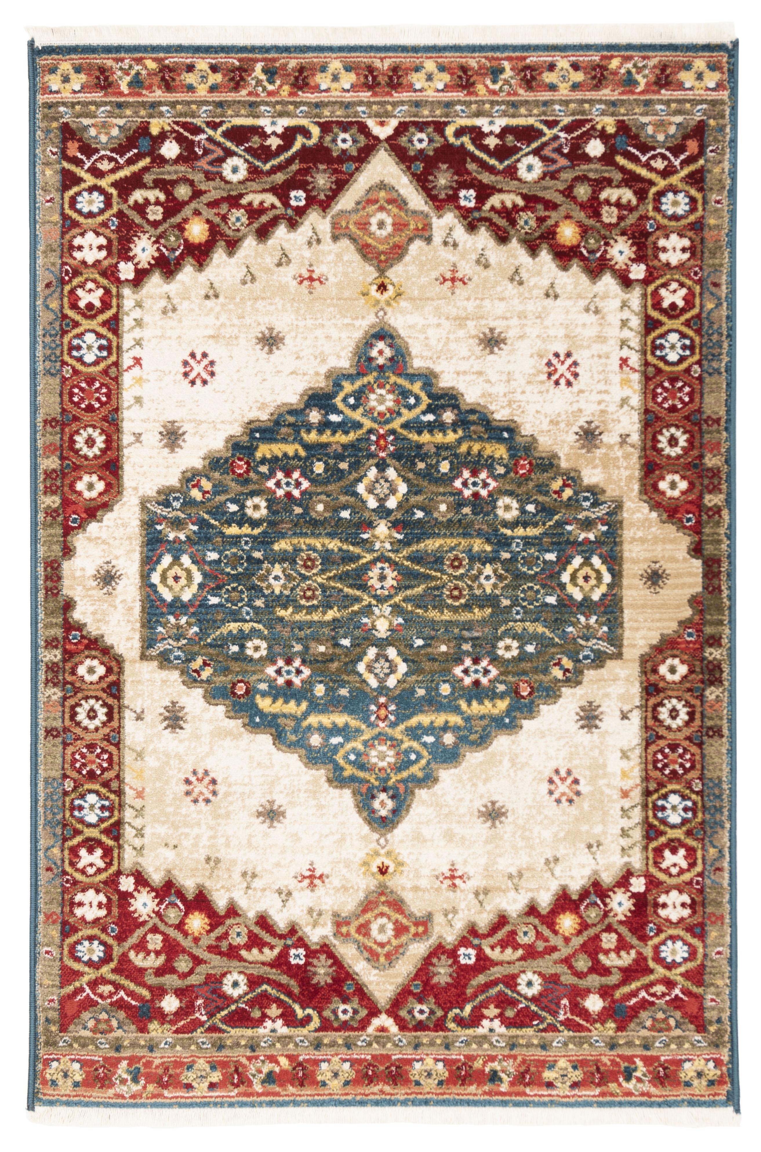 Arlo Home Woven Area Rug, KSN300A, Blue/Red,  3' 3" X 4' 10" - Image 0
