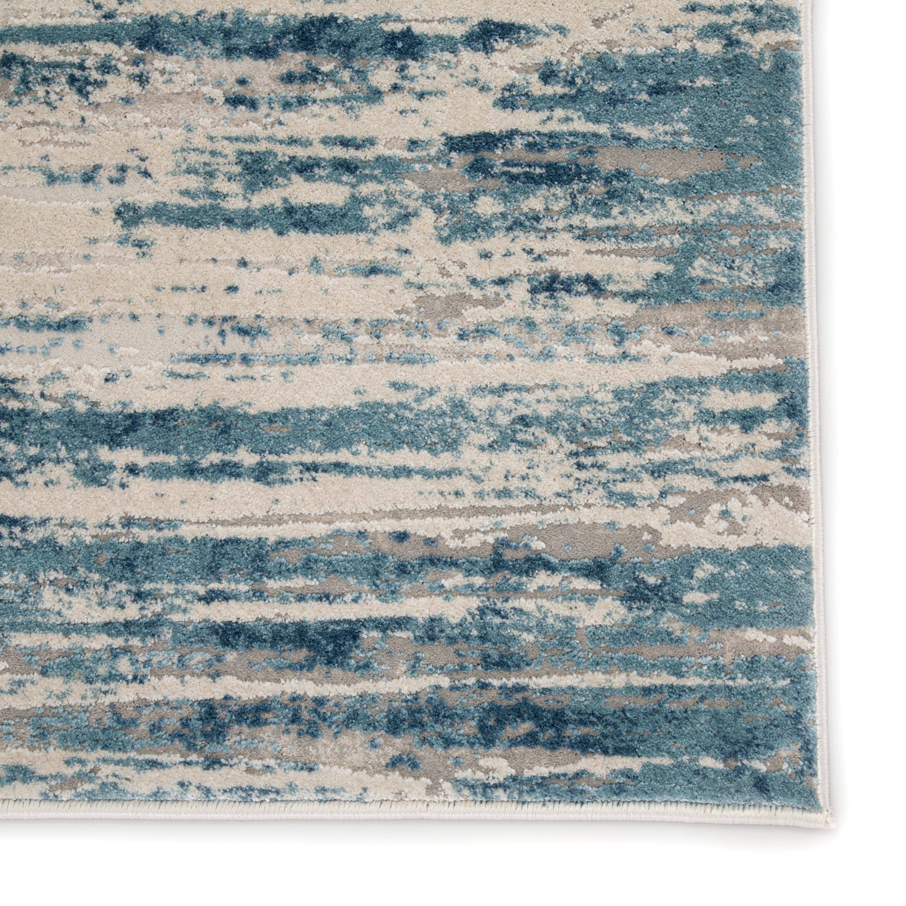Heaston Abstract Blue/ Ivory Area Rug (7'6"X9'6") - Image 3