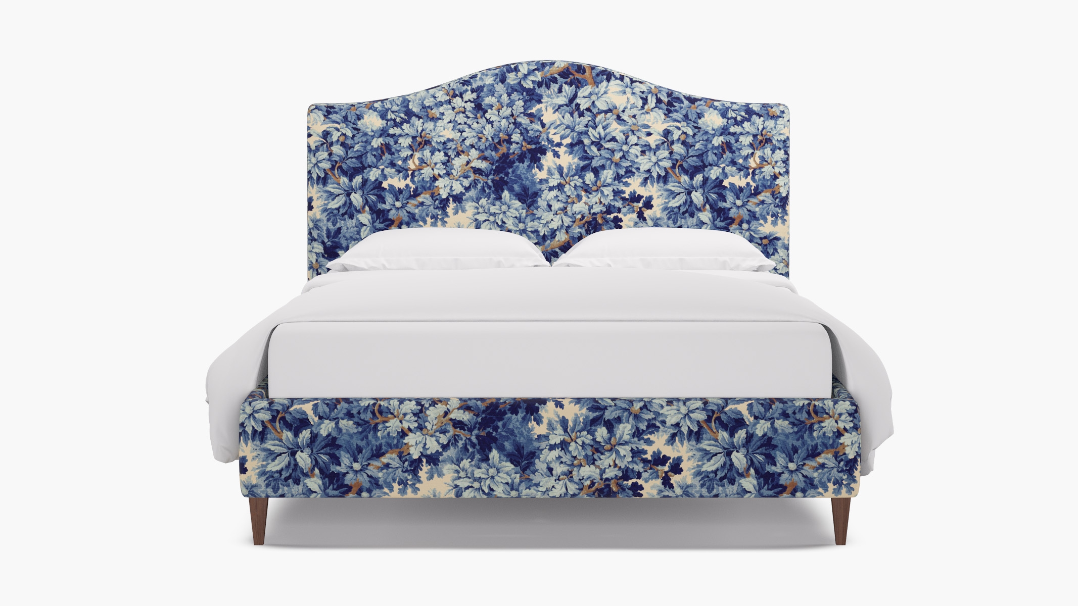 Camelback Bed, Limoges Bois De Chene, Walnut Square Tapered Leg, King - Image 0