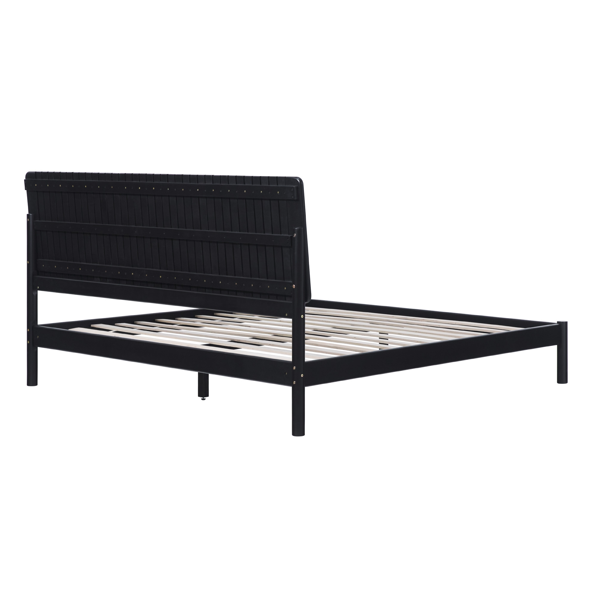 Transitional Solid Wood Platform King Bed - Black - Image 2