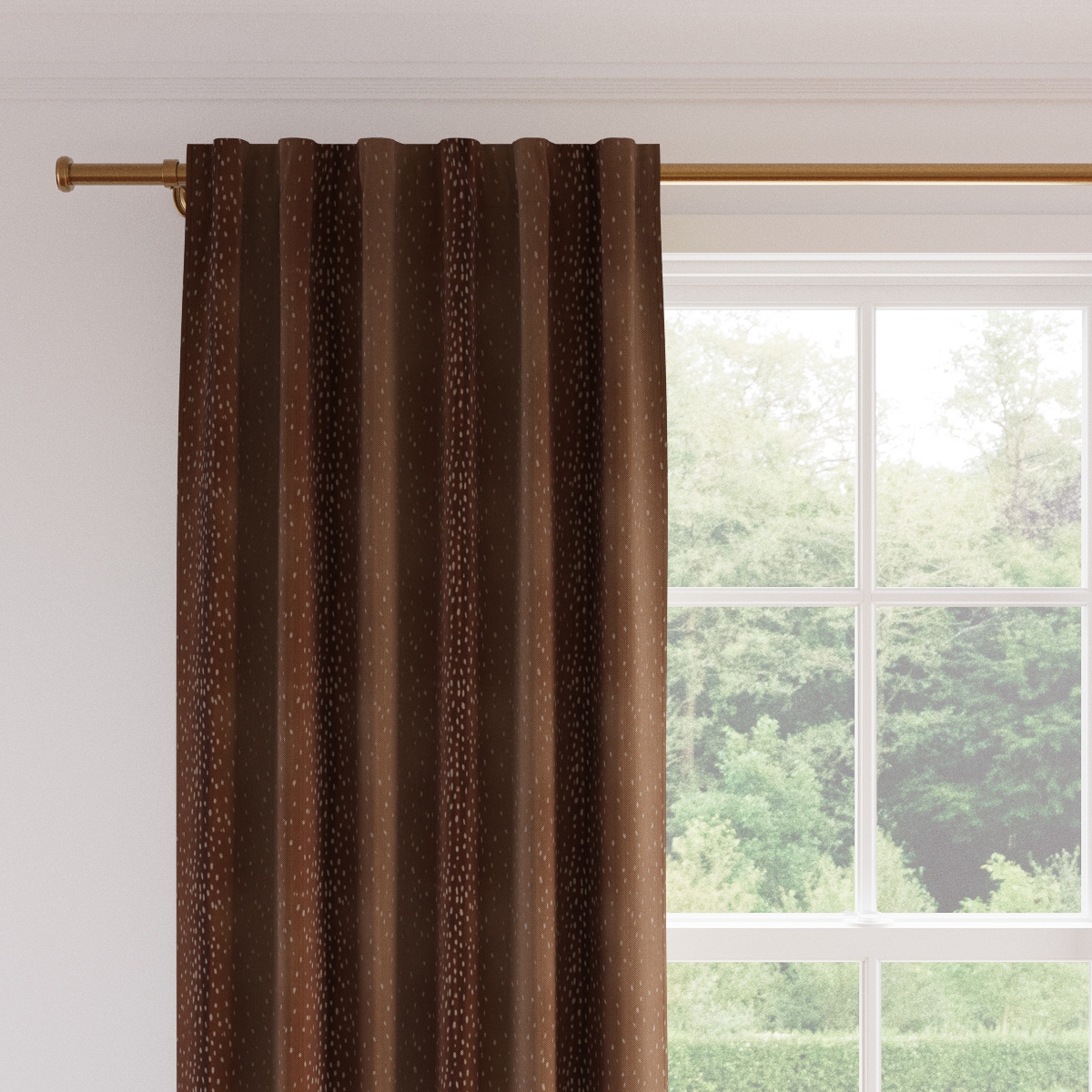 Printed Linen Curtain, Antelope, 50" x 96" - Image 1