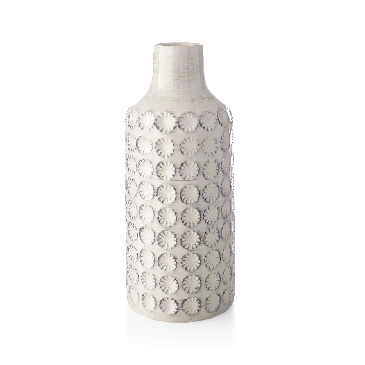 Taline White Glazed Stoneware Vase - Image 0