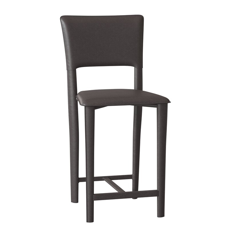 Maria Yee Metro Leather Bar & Counter Stool Frame Color: Heritage Chocolate, Seat Height: Counter Stool (24" Seat Height) - Image 0