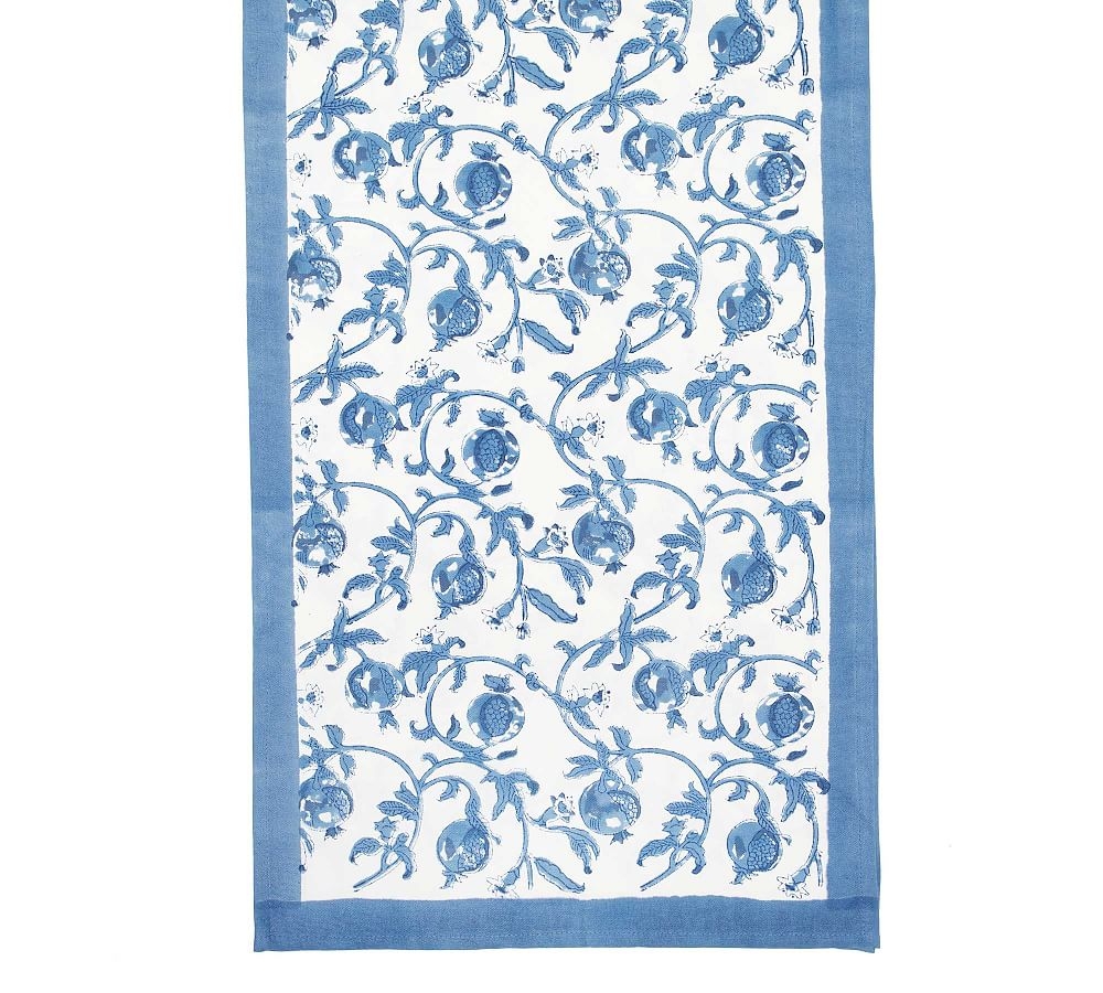 Couleur Nature Granada Cotton Table Runner, 16x90 - Cornflower Blue - Image 0