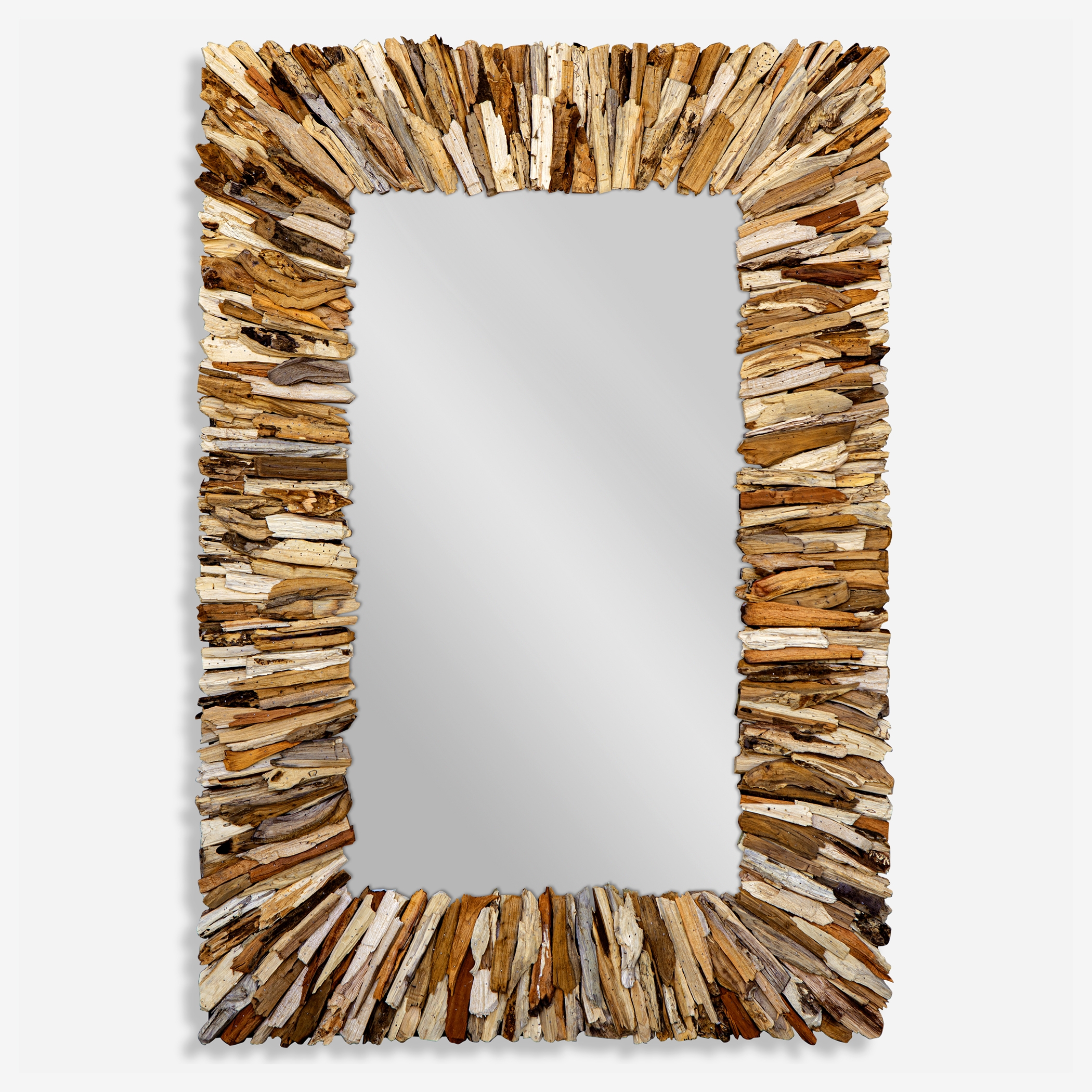 Teak Branch Rectangular Mirror - Image 0