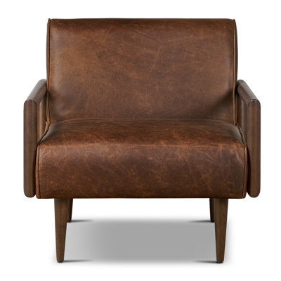 Elmire Genuine Leather Armchair - Image 0