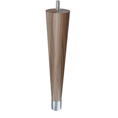 Round Tapered Walnut Leg With 1" Ferrule And Clear Finish - Image 0