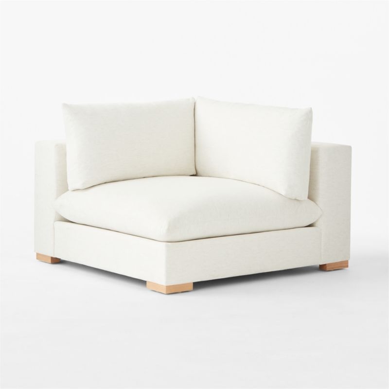 Deseo White Performance Fabric Deep Depth Corner Chair - Image 2