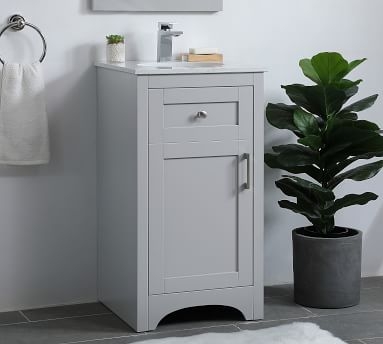 White Cedra Single Sink Vanity, 18" - Image 4